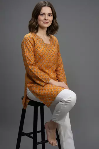  floral digital print muslin silk blend tunic
