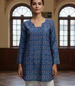  floral digital print muslin silk tunic / stylish short kurti for grilish