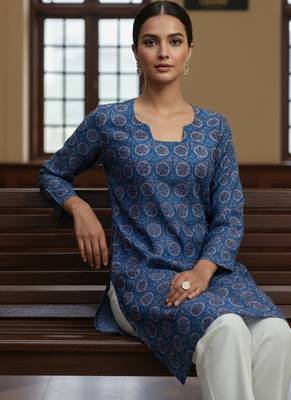  floral digital print muslin silk blend tunic 2