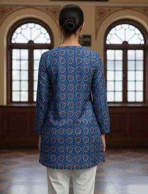 floral digital print muslin silk blend tunic 3