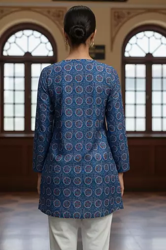  floral digital print muslin silk blend tunic