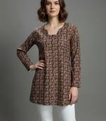  floral digital print muslin silk tunic / stylish short kurti for grilish