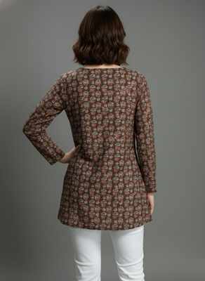  floral digital print muslin silk blend tunic 3