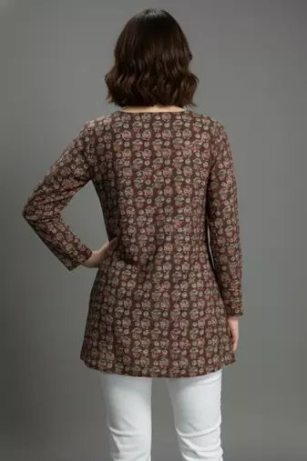  floral digital print muslin silk blend tunic