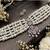 Elegant multi-layer pearl choker necklace set with floral crystal pendant & stud earrings