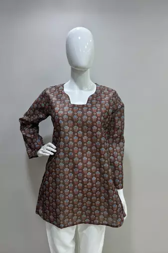  floral digital print muslin silk blend tunic