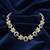 Elegant blue stone floral necklace set with statement earrings – gold plated traditional jewelry