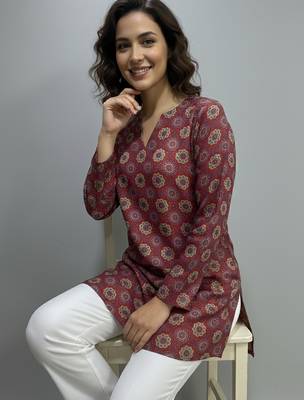  floral digital print muslin silk blend tunic 2