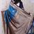 Blue soft silk zari weaving saree with contrast blouse piece