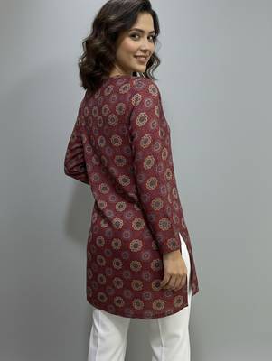 floral digital print muslin silk blend tunic 3
