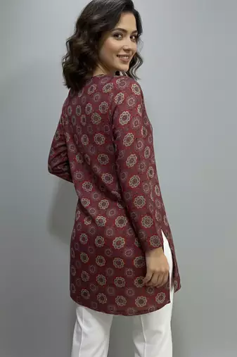  floral digital print muslin silk blend tunic