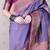 Lavender soft silk zari weaving saree with contrast blouse piece
