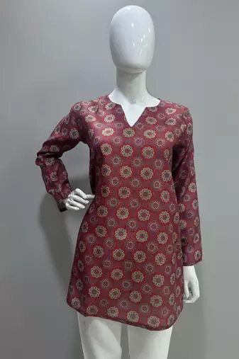  floral digital print muslin silk blend tunic