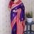 Purple soft silk zari weaving saree with contrast blouse piece