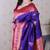 Purple soft silk zari weaving saree with contrast blouse piece