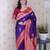 Purple soft silk zari weaving saree with contrast blouse piece