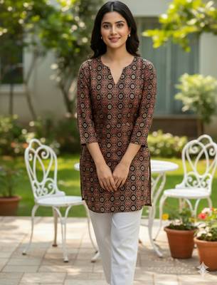  floral digital print muslin silk blend tunic 2