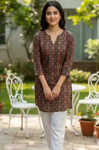  floral digital print muslin silk blend tunic