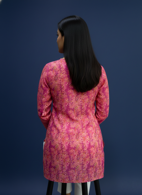  floral digital print muslin silk blend tunic 3