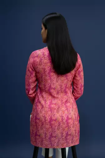  floral digital print muslin silk blend tunic
