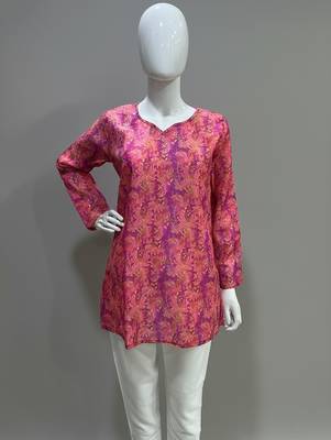  floral digital print muslin silk blend tunic 4
