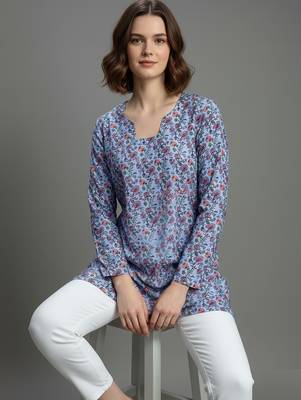  floral digital print muslin silk blend tunic 2