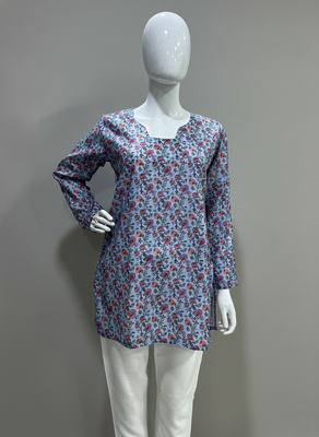  floral digital print muslin silk blend tunic 4