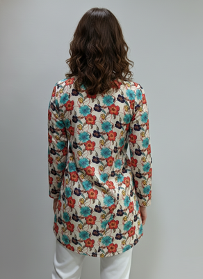  floral digital print muslin silk blend tunic 3