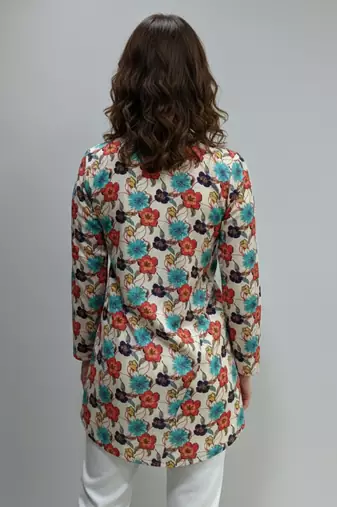 floral digital print muslin silk blend tunic
