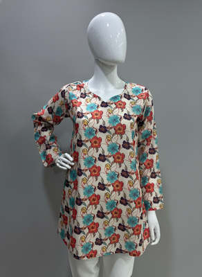  floral digital print muslin silk blend tunic 4