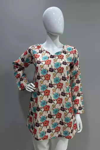  floral digital print muslin silk blend tunic