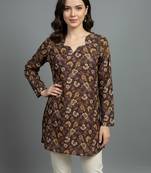  floral digital print muslin silk tunic / stylish short kurti for grilish