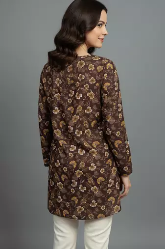  floral digital print muslin silk blend tunic