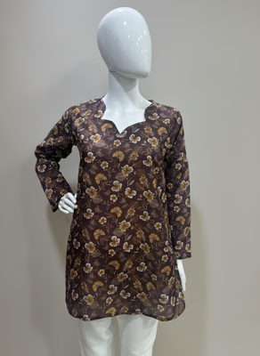  floral digital print muslin silk blend tunic 4