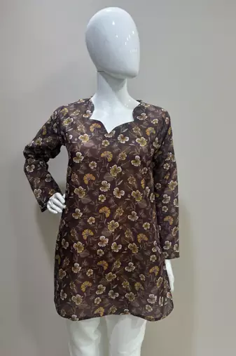  floral digital print muslin silk blend tunic