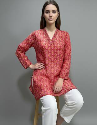  floral digital print muslin silk blend tunic 2