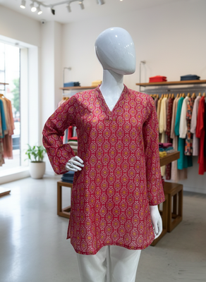  floral digital print muslin silk blend tunic 4