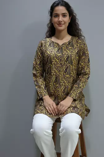  floral digital print muslin silk blend tunic
