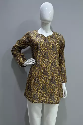  floral digital print muslin silk blend tunic