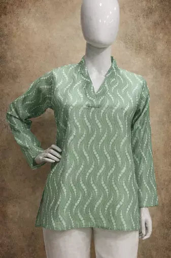  floral digital print muslin silk tunic / stylish short kurti for grilish