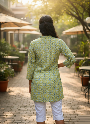  floral digital print muslin silk blend tunic 3