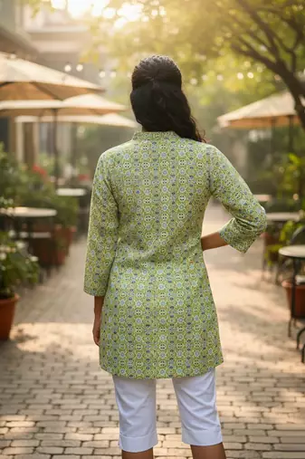  floral digital print muslin silk blend tunic