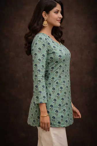  floral digital print muslin silk blend tunic