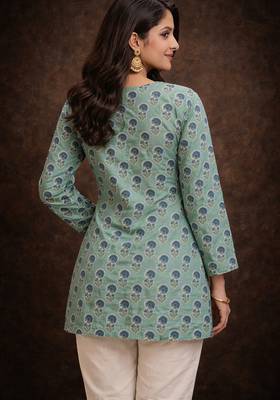  floral digital print muslin silk blend tunic 3