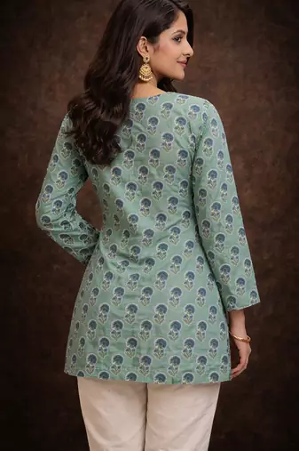  floral digital print muslin silk blend tunic