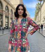  floral digital print muslin silk tunic / stylish short kurti for grilish