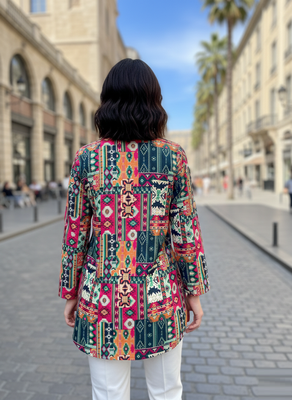  floral digital print muslin silk blend tunic 3