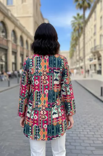  floral digital print muslin silk blend tunic