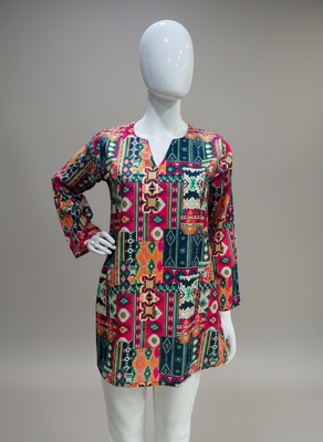  floral digital print muslin silk blend tunic 4