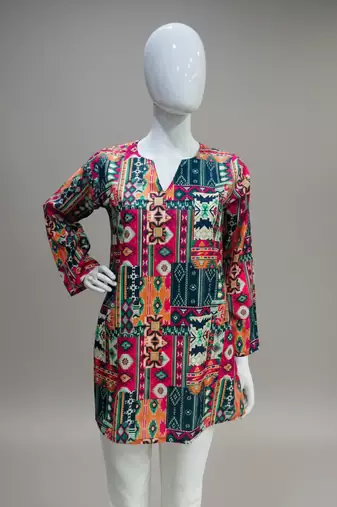  floral digital print muslin silk blend tunic